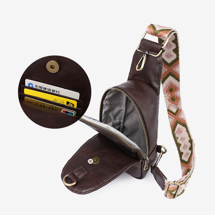 Schultertasche für Damen, leichte Einkaufstasche aus Leder mit breiten Riemen