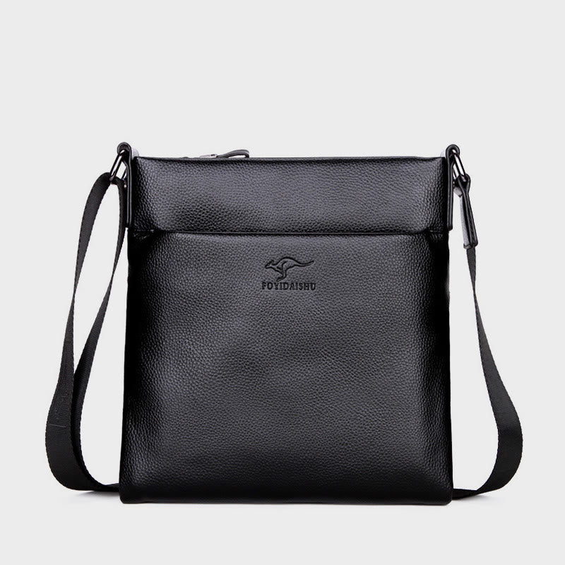 Business-Umhängetasche für Herren, einfache vertikale Tasche aus weichem Leder