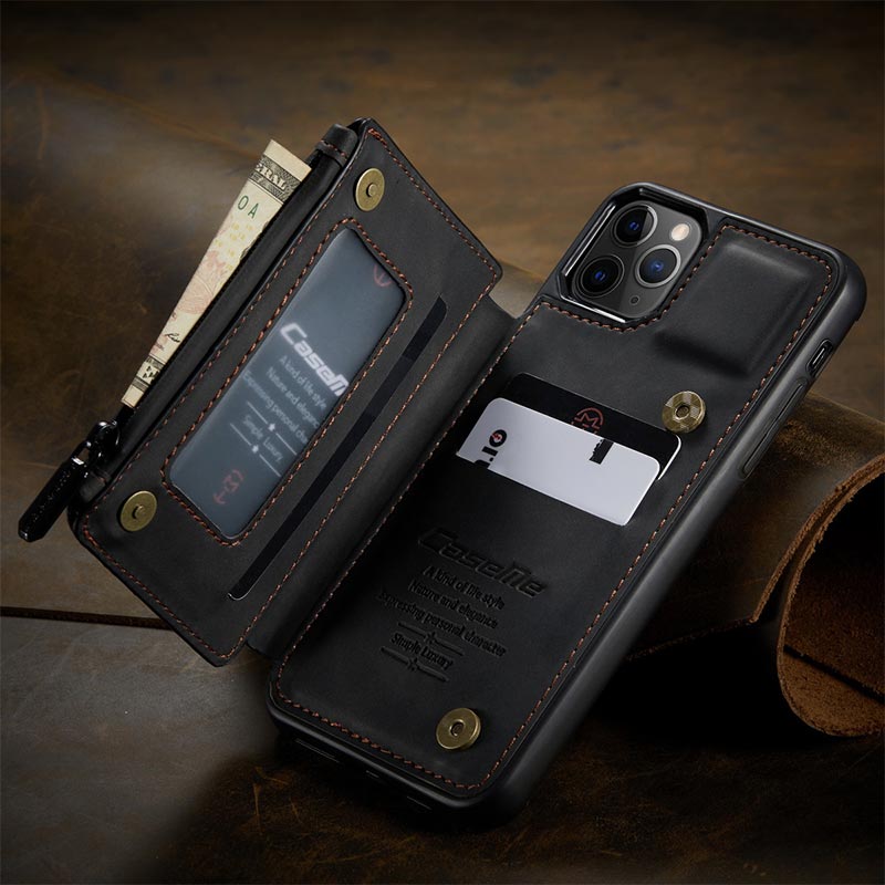 2 IN 1 Anti-Diebstahl RFID Telefon Tasche Brieftasche Smartphone Fall Kompatibel mit iPhone