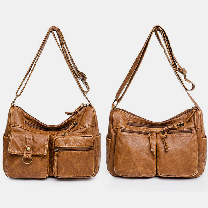 Umhängetasche im Vintage-Stil mit vielen Taschen und großem Fassungsvermögen