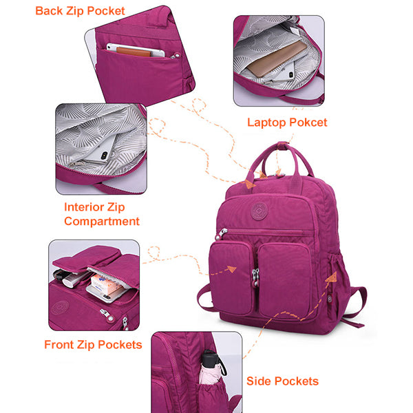 Wasserfester Schulrucksack mit mehreren Taschen
