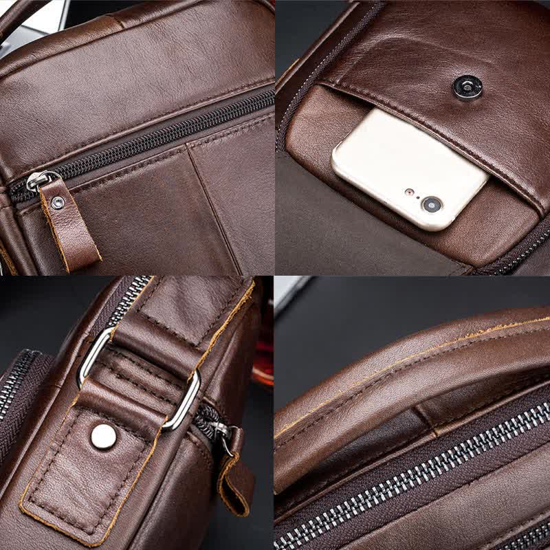 Lässige Umhängetasche aus Leder für Herren im Vintage-Stil