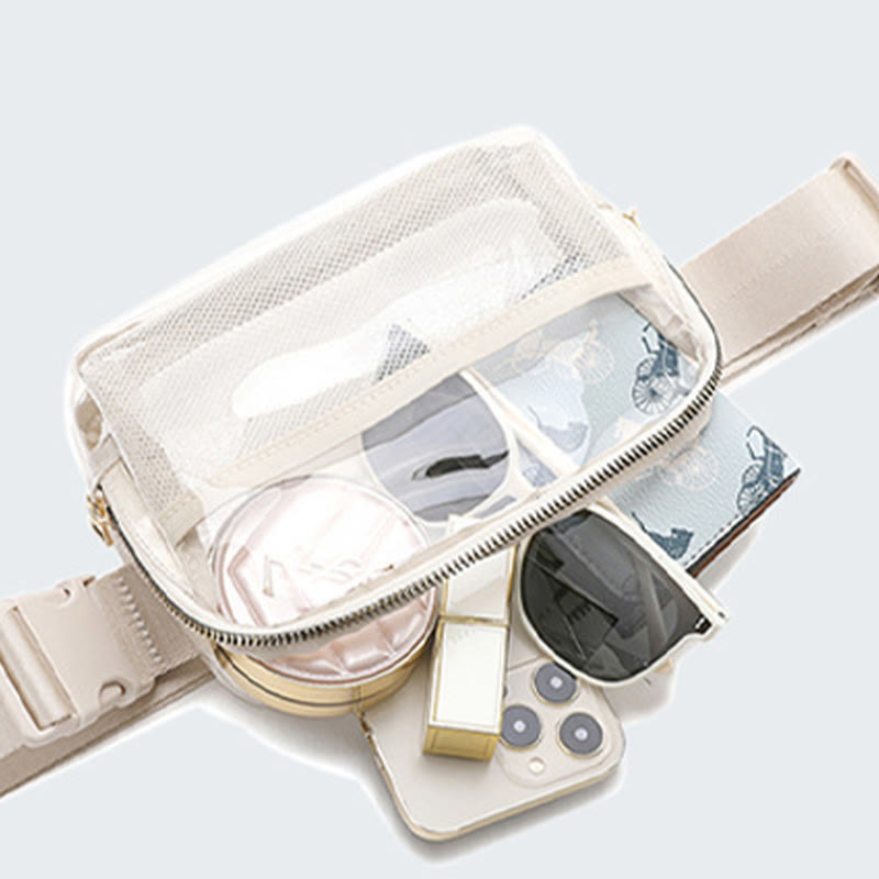 Gürteltasche für Damen, Outdoor-Sport, durchsichtige, wasserdichte Nylontasche