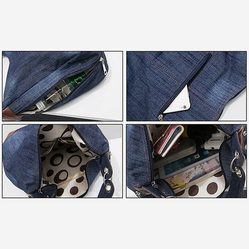 Multifunktionale klassische Denim Tote Hobo Schulter Umhängetasche