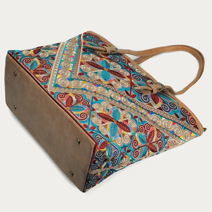 Große Einkaufstasche mit Musterdruck im ethnischen Stil für Damen