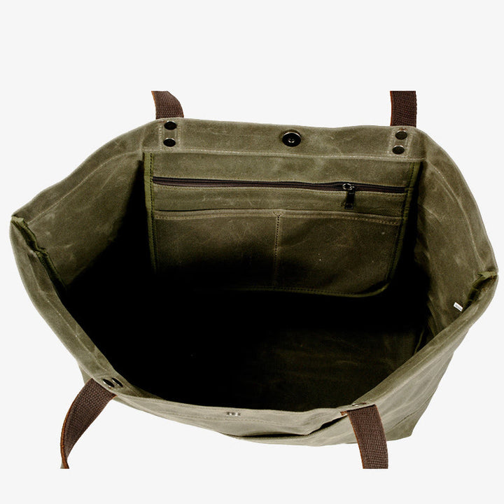 Wachs Canvas Einkaufstasche Prägnante Handtasche Einkaufstasche für Frauen