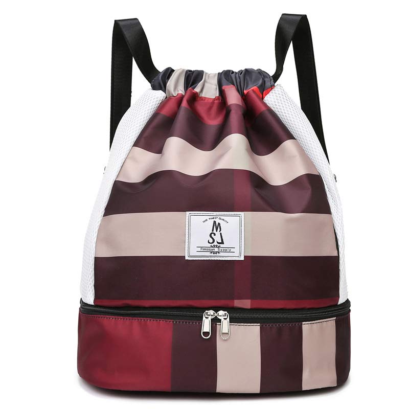 Wasserdichter Kordelzug-Rucksack, Sportsack, Mini-Reise-Tagesrucksack mit Schuhfach