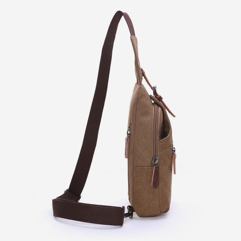 Multifunktionale Schultertasche aus Canvas im Vintage-Stil