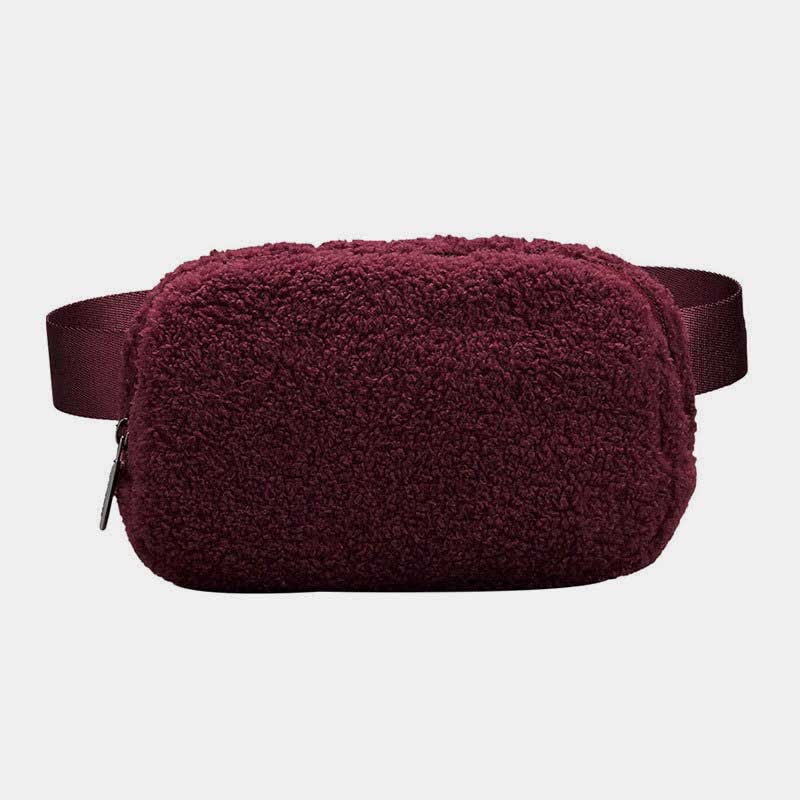 Leichte Hüfttasche für Damen und Herren, weiche und warme Schultertasche aus Plüsch