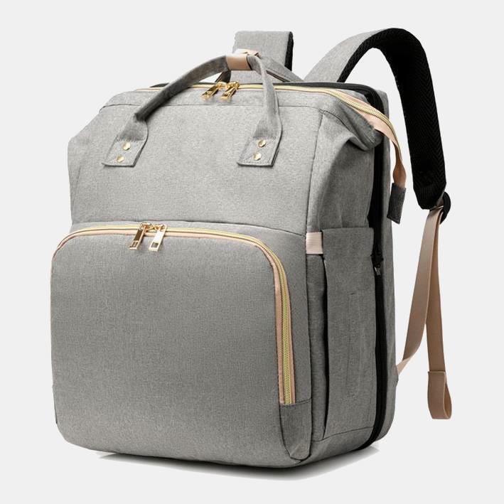 Wickeltasche, tragbarer Reiserucksack mit Wickelunterlage, USB-Aufladung 