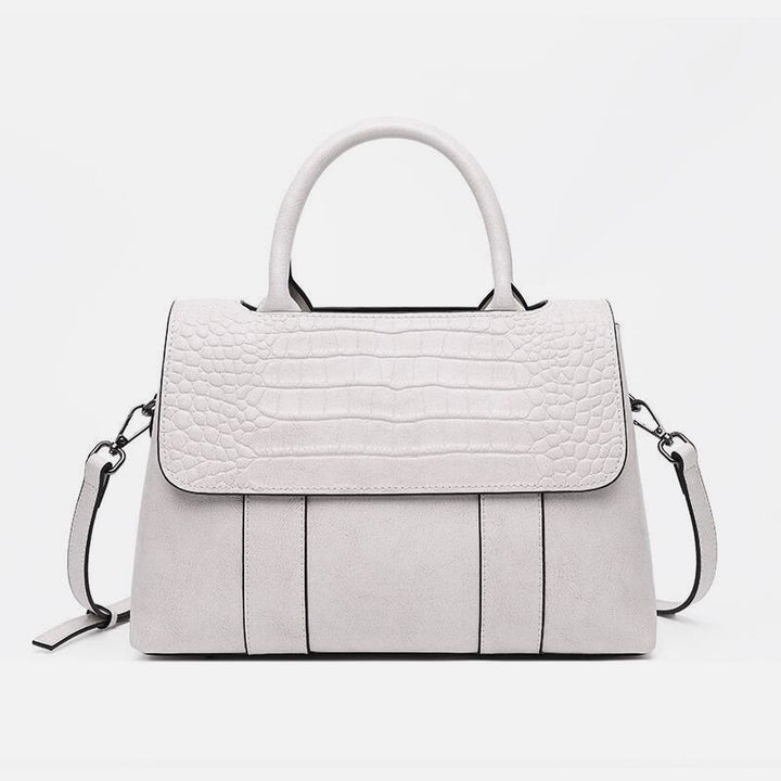 Klassische Umhängetasche mit Krokodilmuster und reiner Farbe für Damenhandtasche