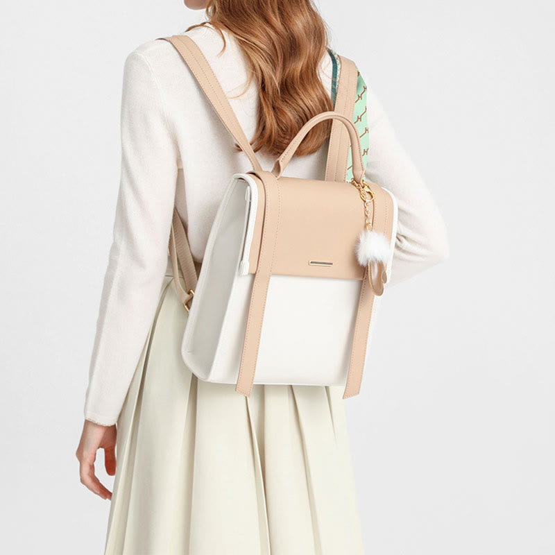 Lady Rucksack Textur Vegan Leder Frauen Stilvolle Reise Daypack
