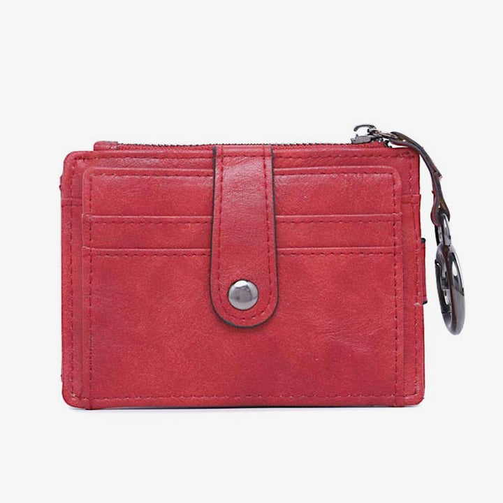 Schlankes Kartenetui, Vordertasche, Geldbörse, Kreditkartenhalter für Damen, mit Schlüsselanhänger