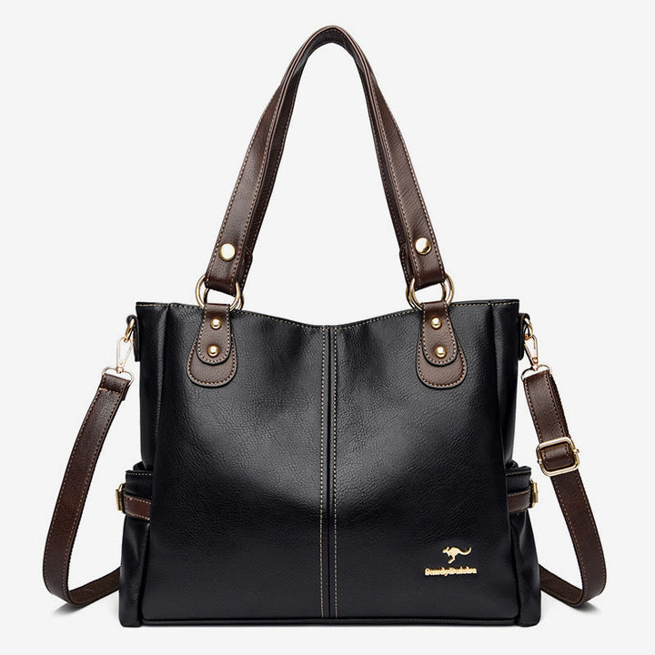 Helle Farbe Handtasche Tote Frauen Dating Große Umhängetasche Leder Geldbörse - Schwarz - image 17