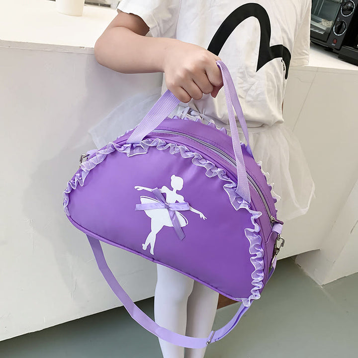 Mädchen Umhängetasche Handtasche Ballerina Muster Nylon Tanztasche
