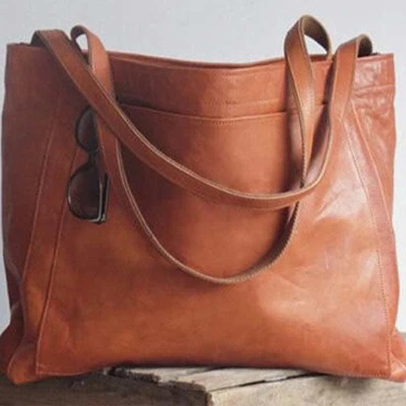 Extra große Tragetasche aus weichem PU-Leder für Damen