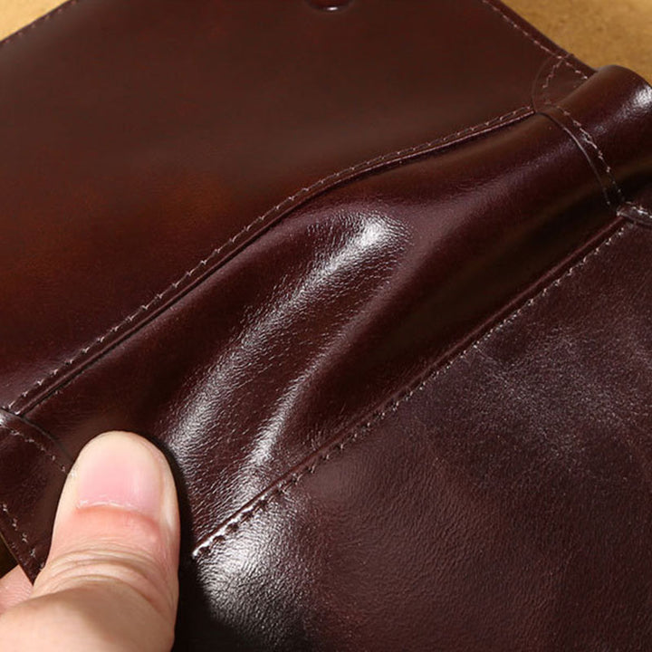 RFID-Geldbörse aus echtem Leder im Vintage-Stil mit Kartenhalter