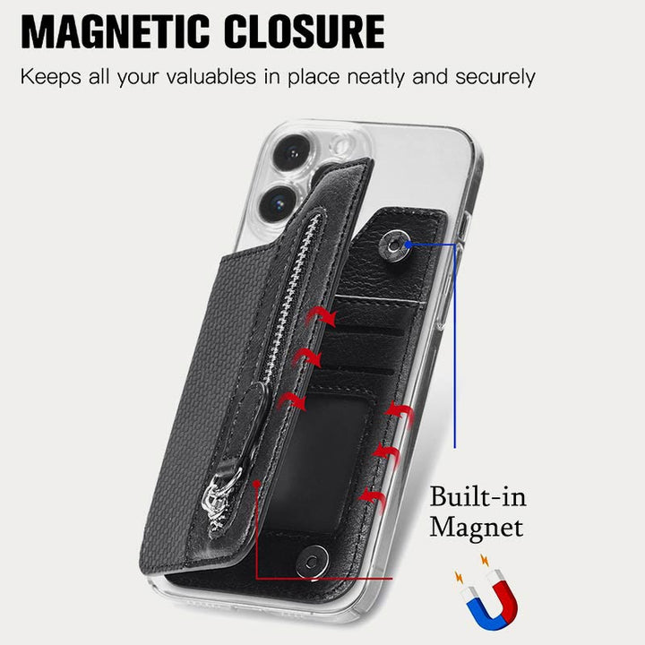 Brieftasche für Telefon Creative Stick Clamshell Style Zurück Kartenhalter