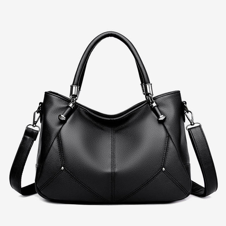 Weiche Lederhandtasche für Damen, verstellbarer breiter Riemen, minimalistische Umhängetasche