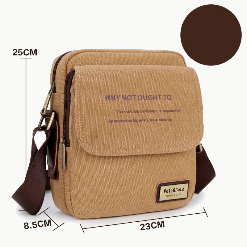 Verdickte Canvas-Tasche für Herren, bedeutende Umhängetasche mit dickem Riemen