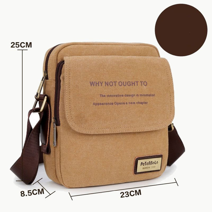 Verdickte Canvas-Tasche für Herren, bedeutende Umhängetasche mit dickem Riemen