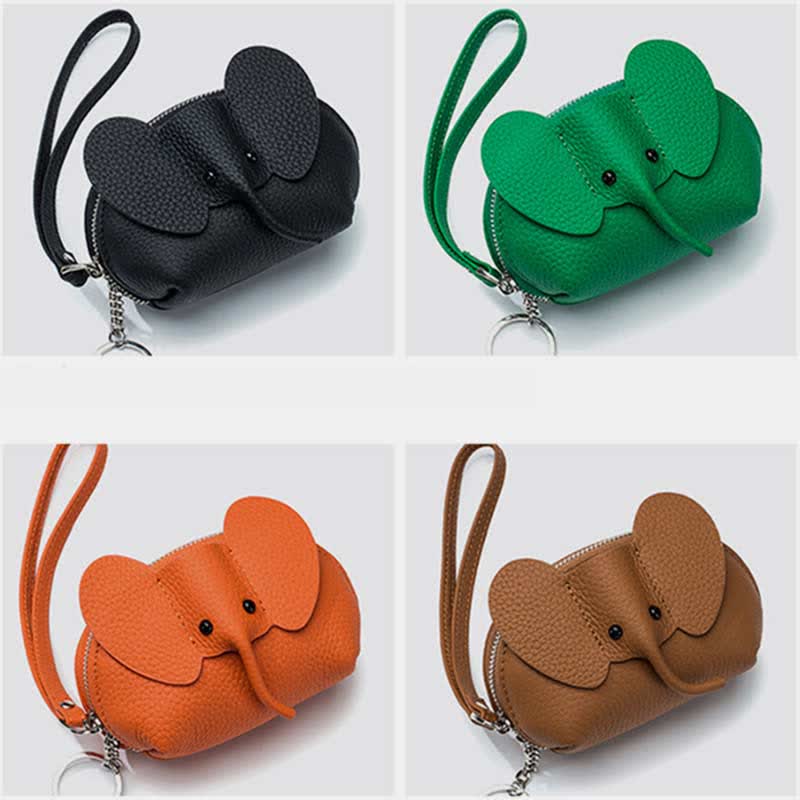 Damen Kleine Geldbörse Elefant Leder Geldbörse Wechselgeldbeutel Armband