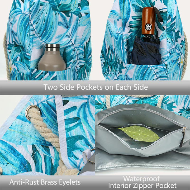 Lightweyght Floral Damen Strandtasche Pooltasche Große wasserdichte Tragetasche