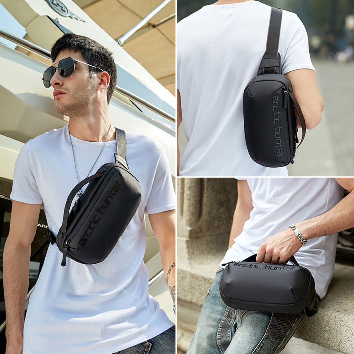 Multifunktionale Umhängetasche für Herren, modische Gürteltasche, Schultertasche mit Tragegriff oben