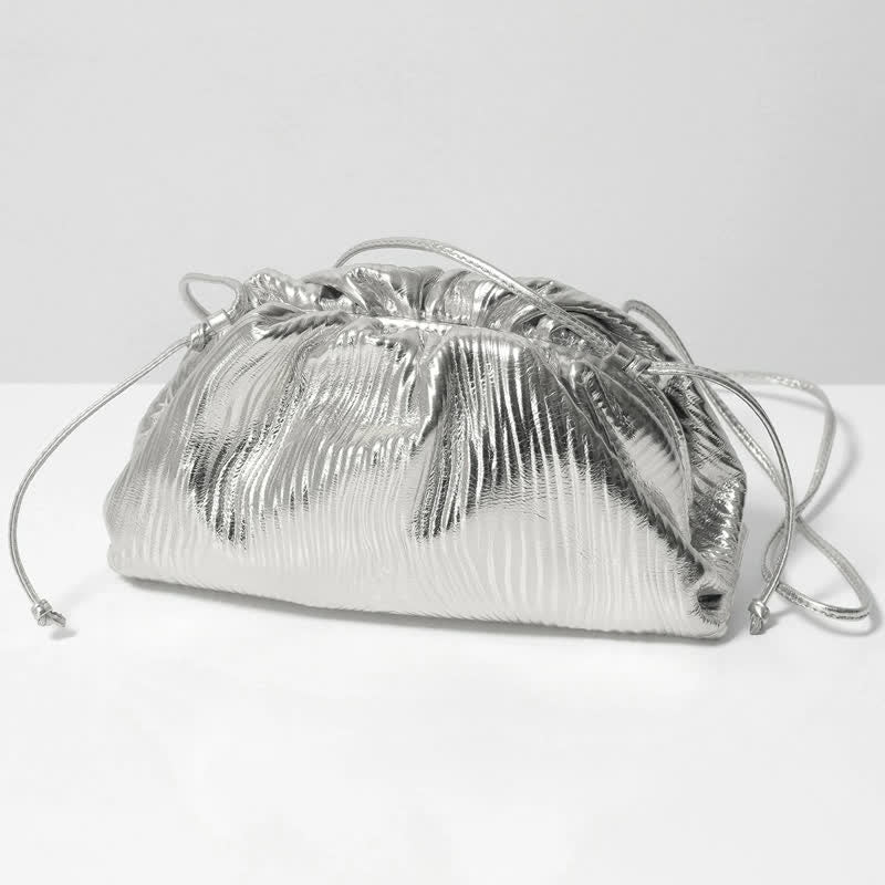 Dumpling Clutch Umhängetasche Cloud Sparkling Metallic Geldbörse für Damen