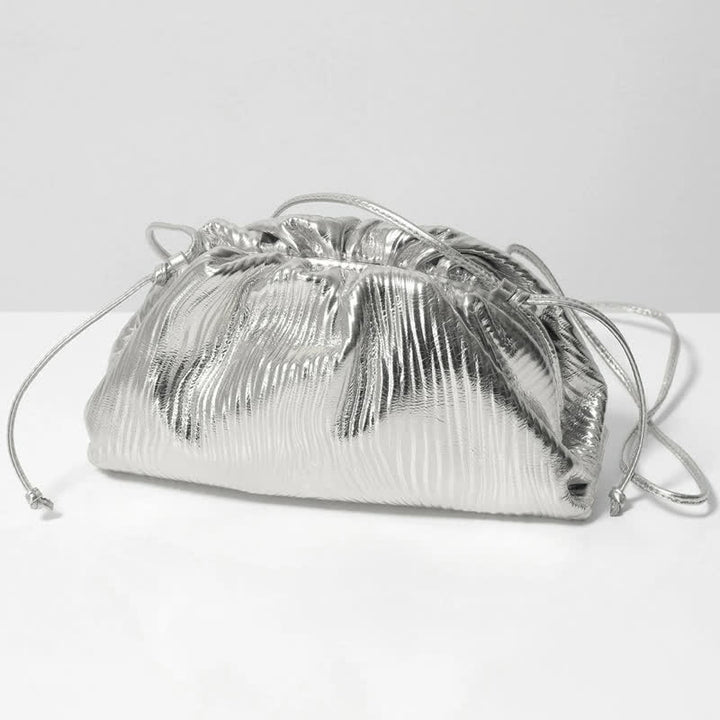 Dumpling Clutch Umhängetasche Cloud Sparkling Metallic Geldbörse für Damen
