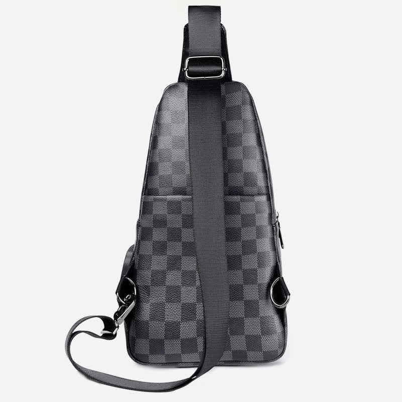 Lässiger Tagesrucksack aus Leder, Schultertasche, Brusttasche mit USB-Ladeanschluss