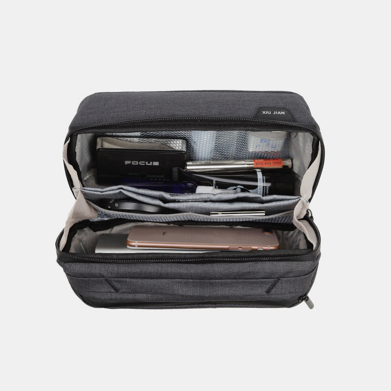 Leichte Aufbewahrungstasche mit Reißverschluss und mehreren Steckplätzen, tragbarer Organizer für Elektronikartikel, Make-up-Tasche