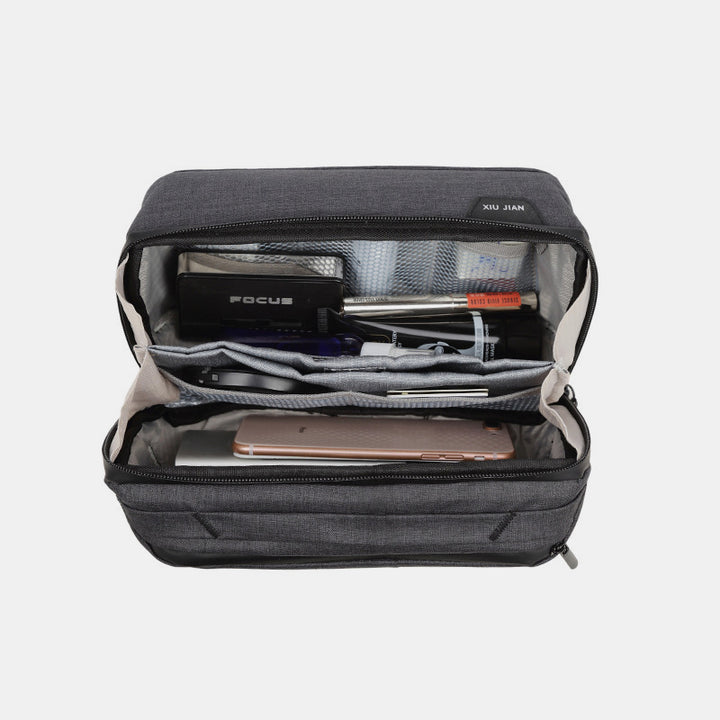 Leichte Aufbewahrungstasche mit Reißverschluss und mehreren Steckplätzen, tragbarer Organizer für Elektronikartikel, Make-up-Tasche