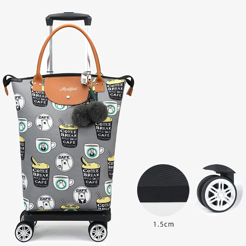 Multifunktionaler tragbarer Trolley für Frauen Abnehmbare Tragetasche mit Klapprad