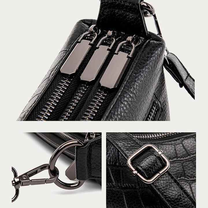 Einfache Umhängetasche für Damen mit Krokodildruck, Retro-Tagestasche