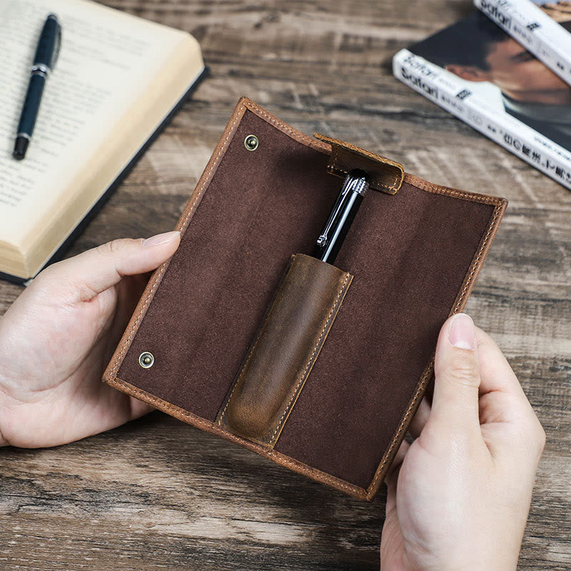 Federmäppchen fürs Business Vintage Echtleder schlichtes Stiftemäppchen