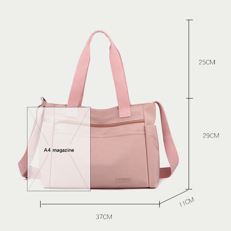 Minimalistische Tragetasche für Damen, große Handtasche aus Nylon für die Schule und Fitness