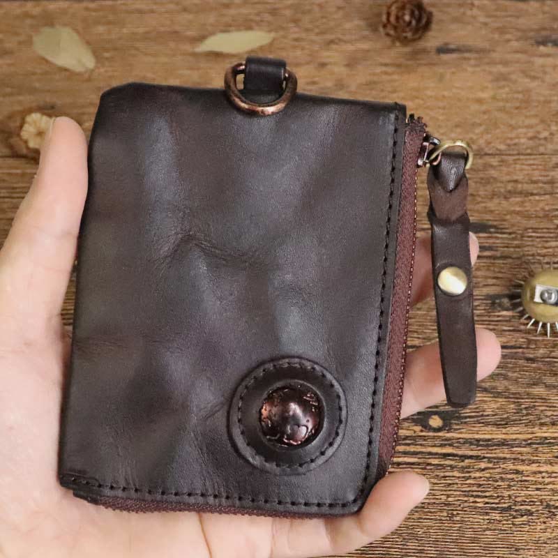 Geldbörse für Herren, multifunktional, weiches Leder, Vintage, täglicher Reißverschluss - image 9