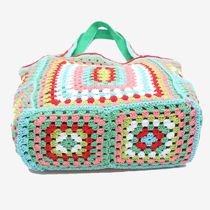 Vintage Tote für Frauen tragbare Pendlertasche handgestrickte Schultertasche