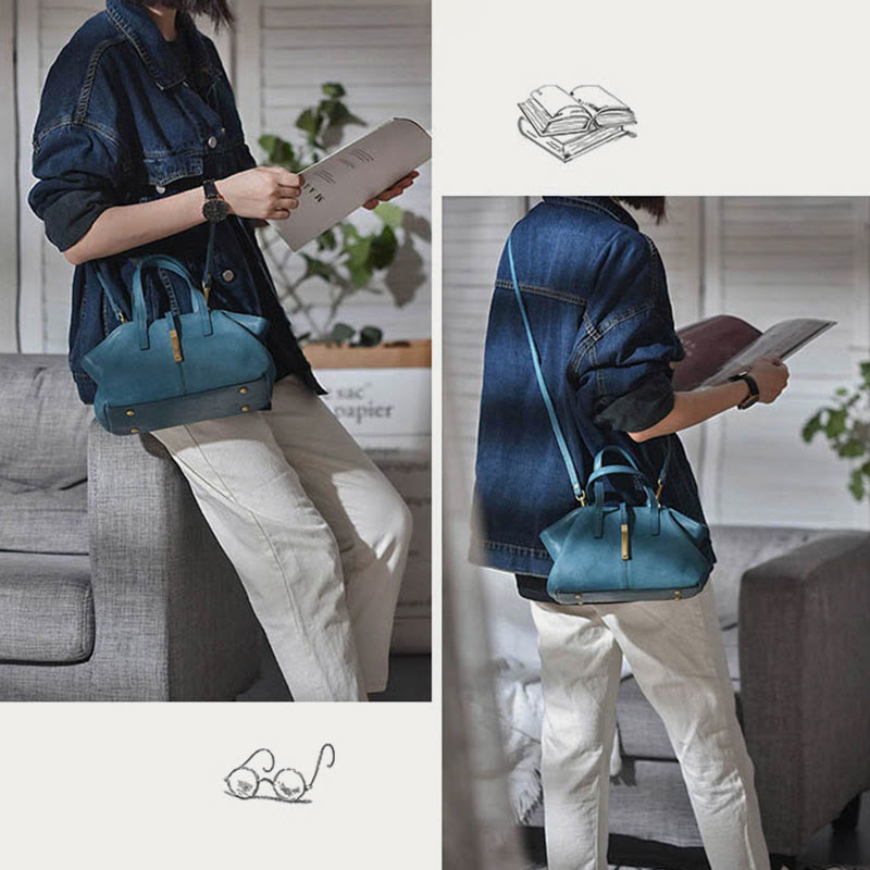 Top-Griff-Tasche für Frauen Dating Vintage Leder Umhängetasche
