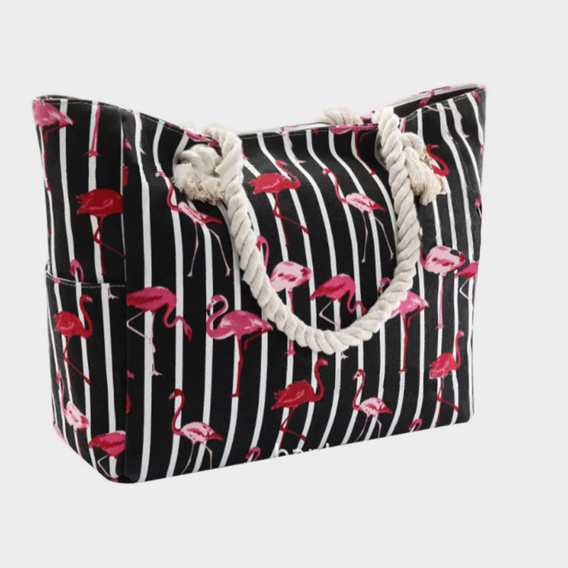 Sommer-Strandtasche für Damen, bedruckte Canvas-Handtasche mit großer Kapazität
