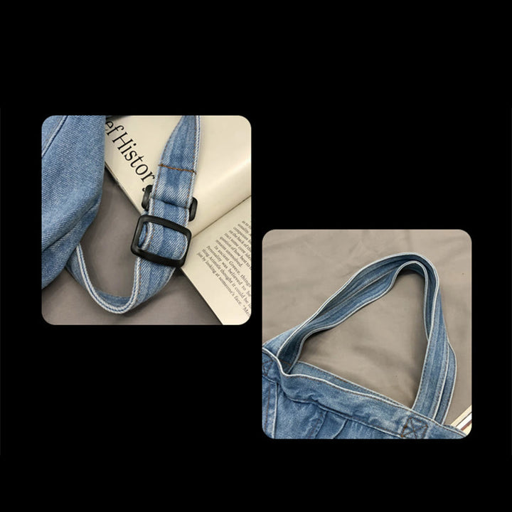 Denim-Einkaufstasche für Damen, große Kapazität, Umhängetasche - image 14