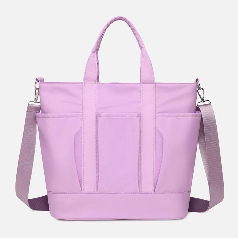 Tragetasche für Damen, minimalistische, wasserdichte Umhängetasche aus Oxford-Gewebe in Lila