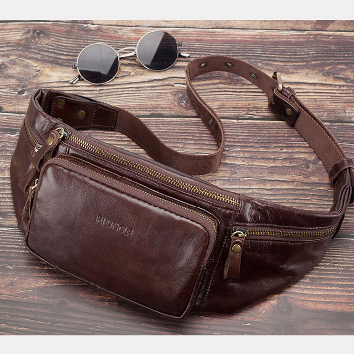 Vintage Multi-Carry Schultertasche aus echtem Leder