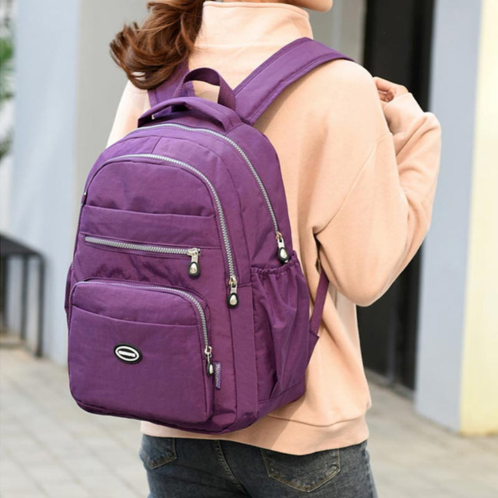 Nylon-Rucksack mit mehreren Taschen, leichter, lässiger Reise-Tagesrucksack für Damen