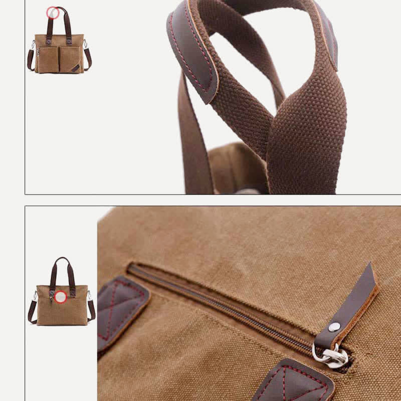 Canvas-Umhängetasche für Damen und Herren, Retro, lässige Handtasche, Arbeitstasche