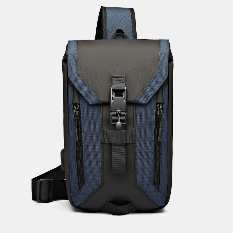 Wasserabweisende Schultertasche mit USB-Ladeanschluss