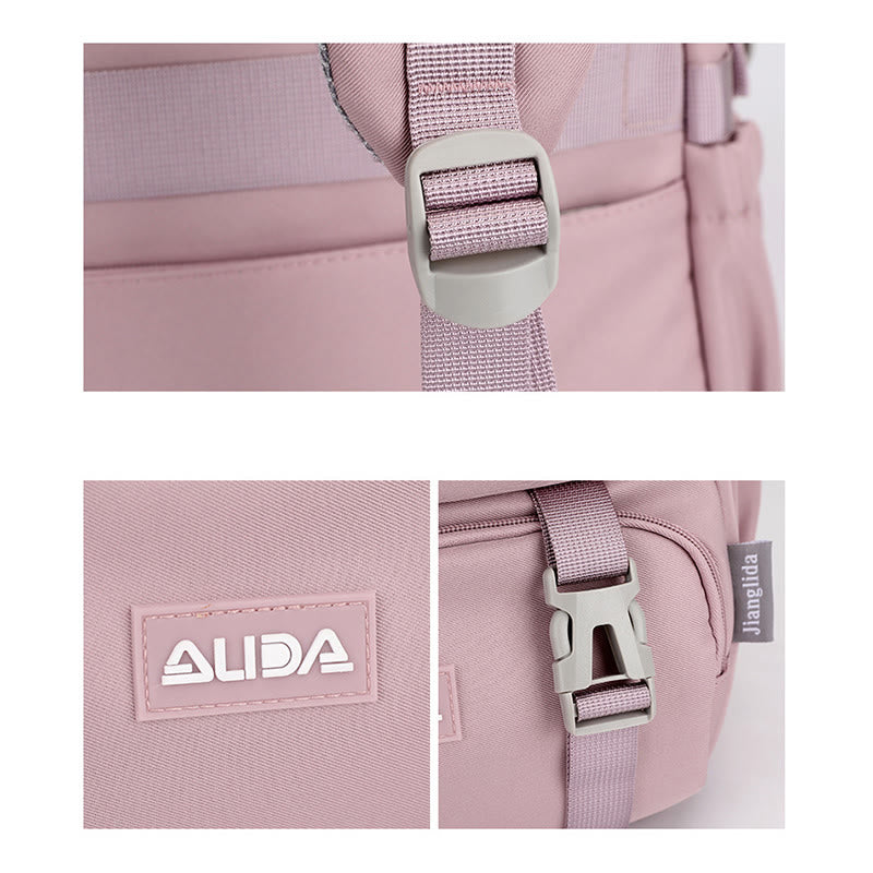 Rucksack für Damen, mehrere Taschen, großes Fassungsvermögen, Polyesterfaser, Schul-Tagesrucksack
