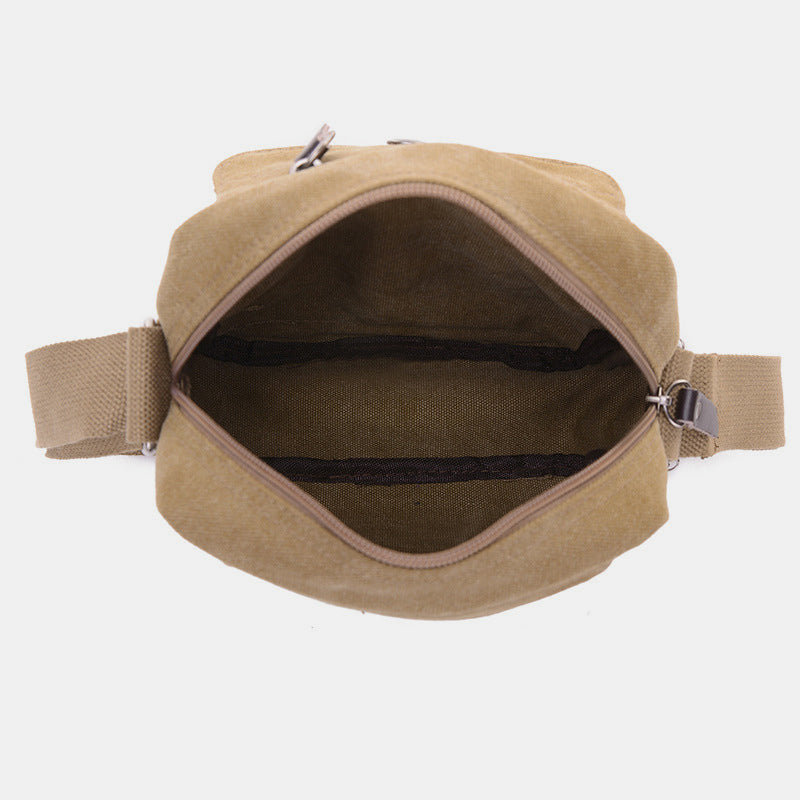 Kleine Umhängetasche für Herren mit mehreren Fächern, Reisetasche aus Canvas