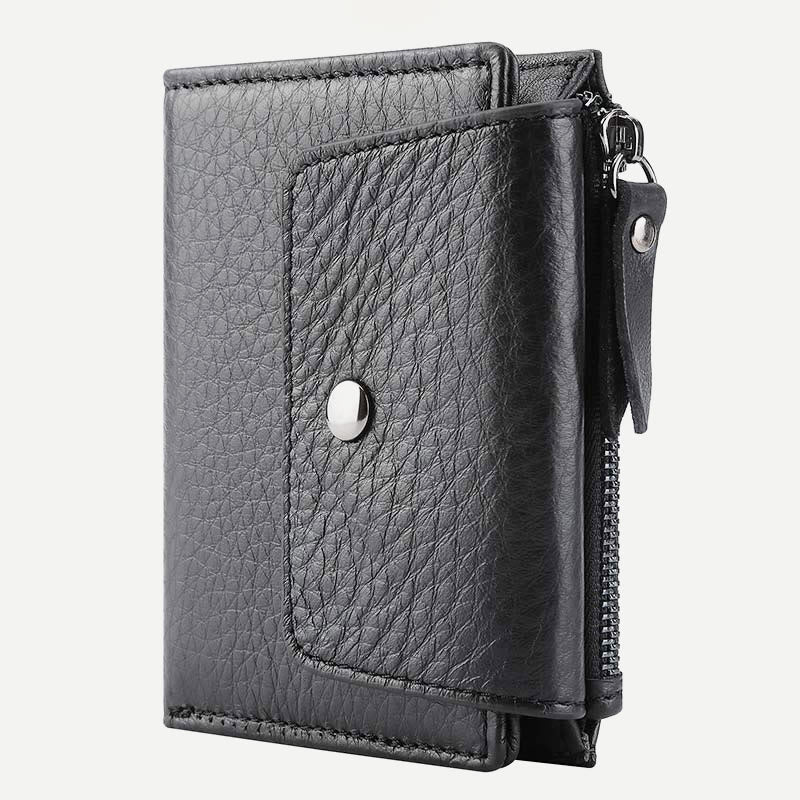Geldbörse Herren RFID Vintage Doppelt gefaltet Ölwachs Leder Geldbörse